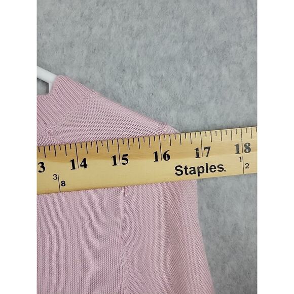 Boden 100% Wool Pink Knit SS Square Scalloped Neck Sweater Women's 10 - Picture 10 of 13